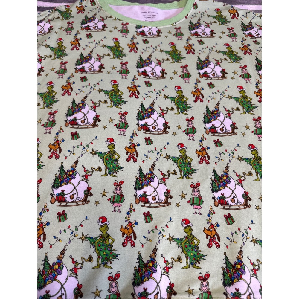 Grinch Christmas Tree Print Tunic 3XL Bamboo Viscose‎ Cotton Blend Vintage Vibe